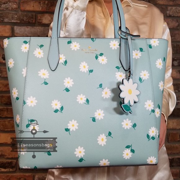 Kate Spade Blue Floral Tote - Picture 1 of 7